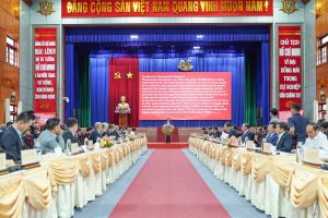 Quang cảnh Hội nghị gặp gỡ giữa Lãnh đạo tỉnh với cơ quan ngoại giao, hiệp hội, doanh nghiệp 2023